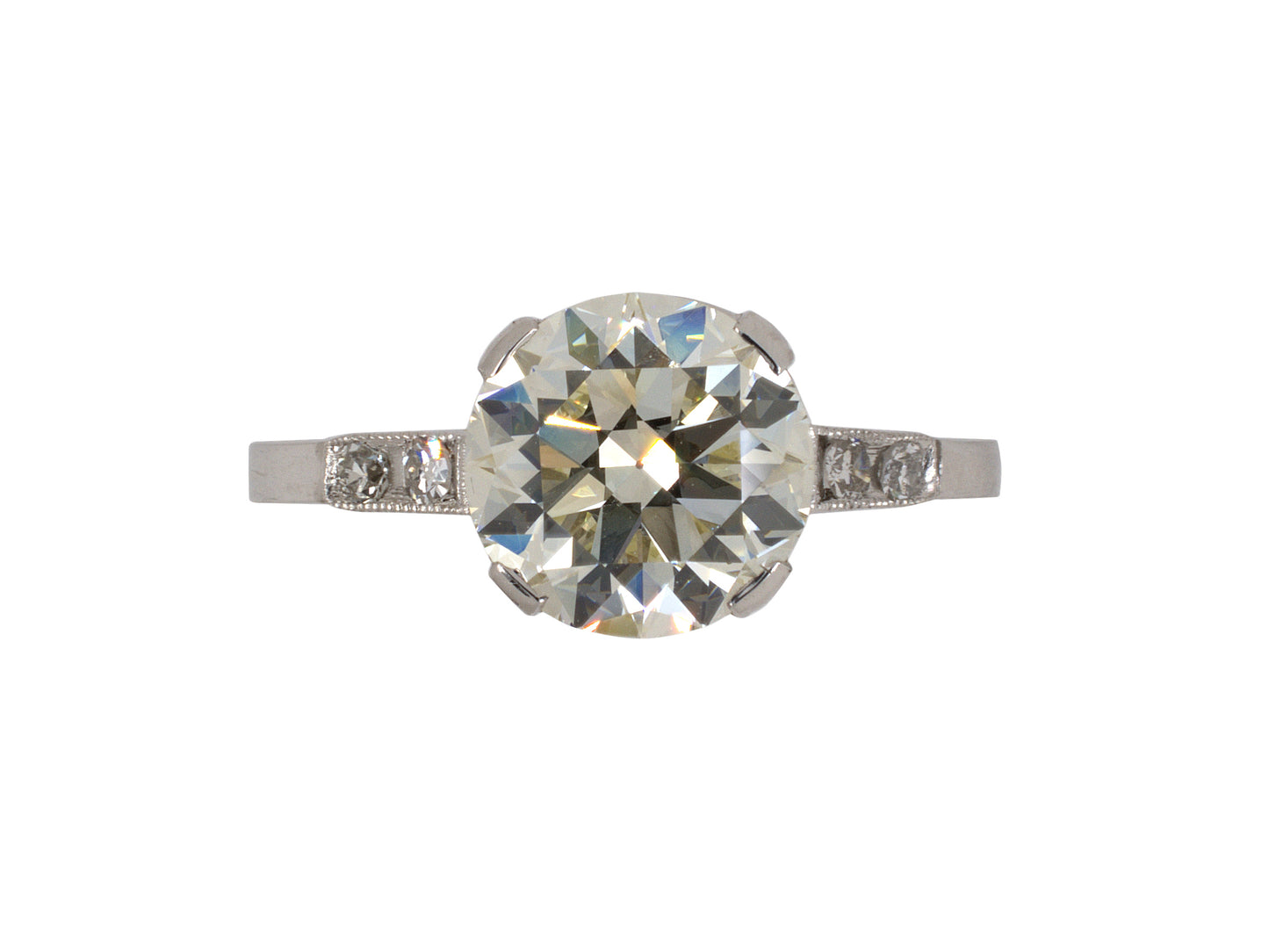 900016 - Art Deco Platinum Diamond Engagement Ring