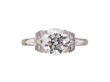 900029 - Art Deco Platinum GIA Diamond Engagement Ring