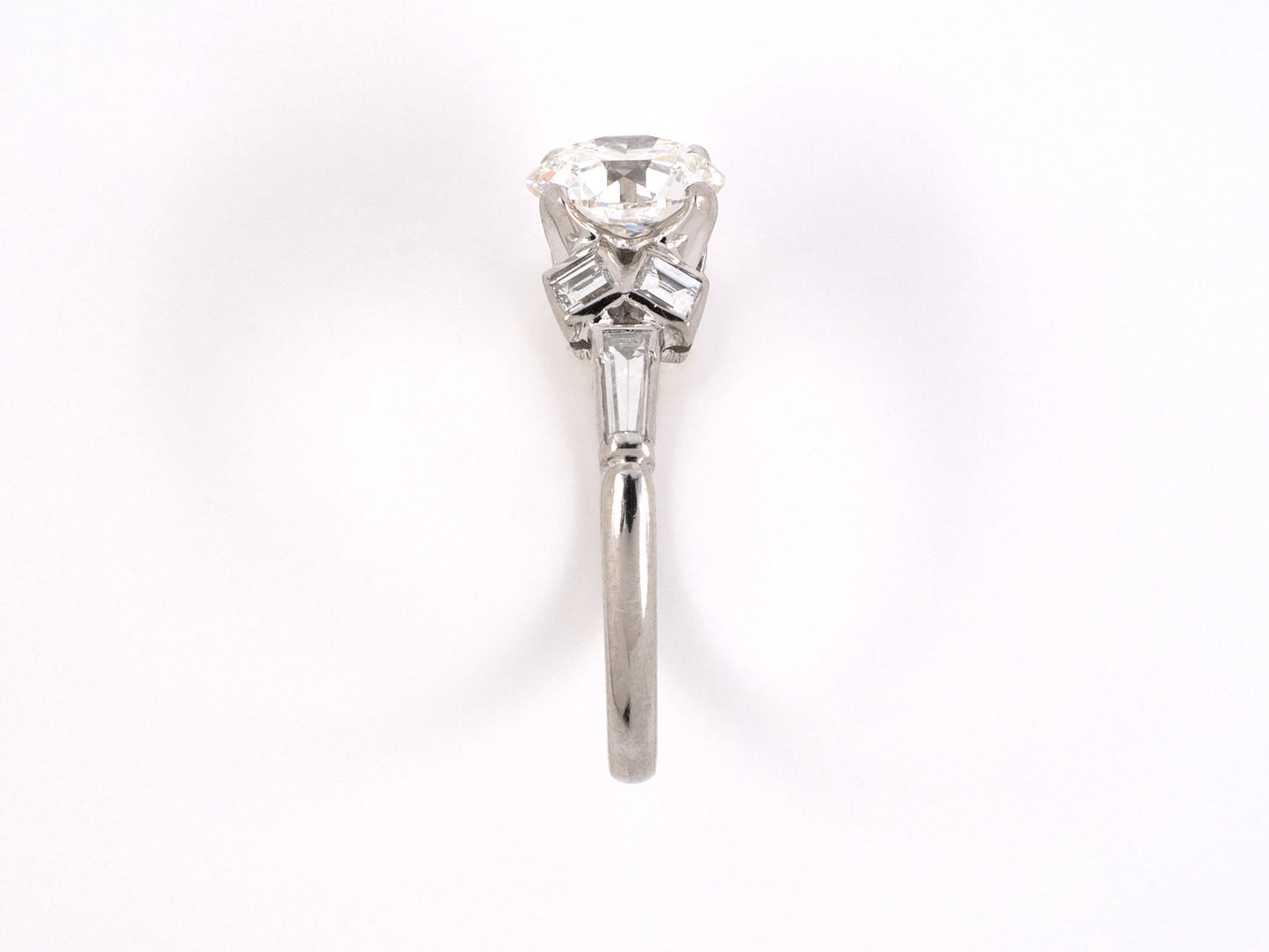 900029 - Art Deco Platinum GIA Diamond Engagement Ring