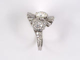 900119 - Circa 1950 Platinum GIA Diamond Cocktail Ring