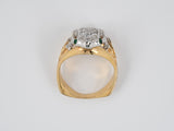 900129 - SOLD - Gold Diamond Emerald Frog Ring