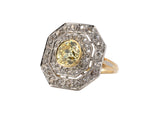 900191 - SOLD - Edwardian Platinum Gold Diamond Cluster Octagonal Ring