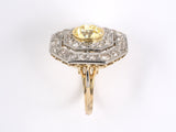 900191 - SOLD - Edwardian Platinum Gold Diamond Cluster Octagonal Ring