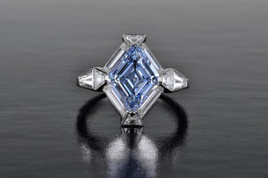 900254 - Cerro Platinum GIA Fancy Intense Blue Diamond Engagement Ring