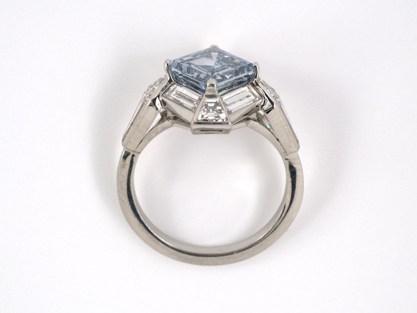 900254 - Cerro Platinum GIA Fancy Intense Blue Diamond Engagement Ring