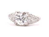 900304 - SOLD - Cerro Platinum GIA Diamond Chased Engagement Ring