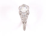 900304 - SOLD - Cerro Platinum GIA Diamond Chased Engagement Ring