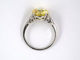 900318 - Art Deco Platinum GIA Fancy Intense Yellow Diamond Engagement Ring