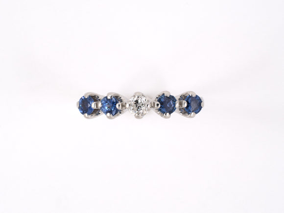 900349 - Circa 1950 Gold Diamond Sapphire Wedding Ring