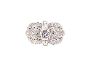 900359 - SOLD - Circa 1950 Platinum Diamond Cocktail Ring