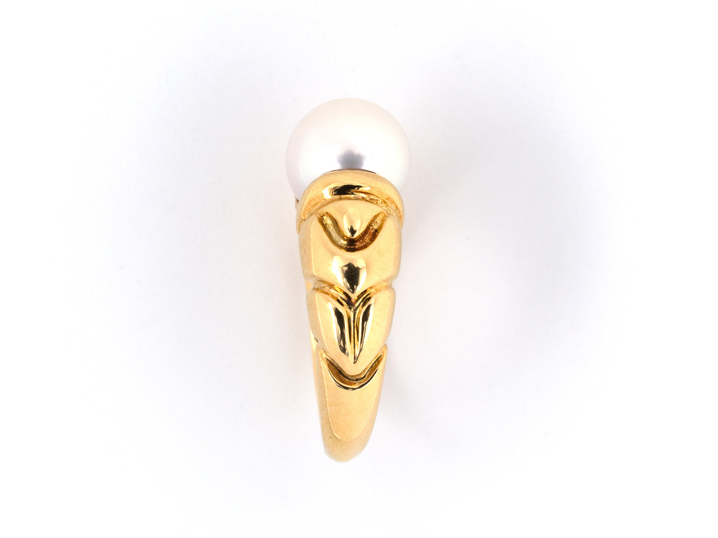 900382 - SOLD - Circa 2003 Bulgari Gold Pearl PASSO DOPPIO Ring