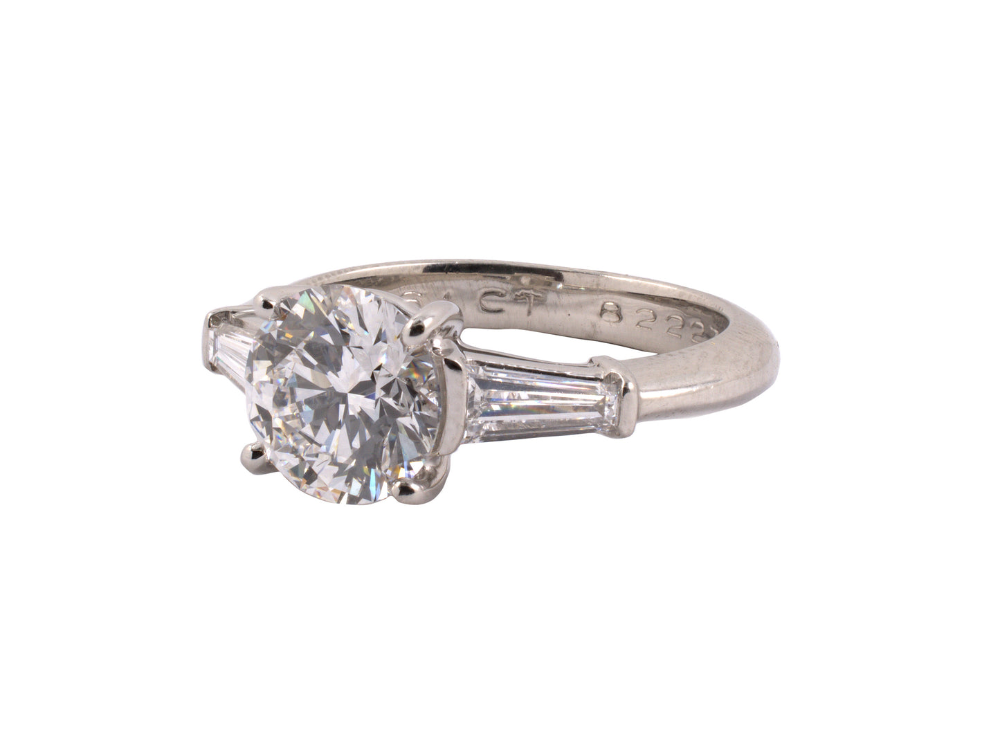 900418 - Tiffany Platinum GIA Diamond Tapered Baguette Engagement Ring