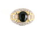 900438 - Gold Sapphire Diamond Cluster Oval Ring