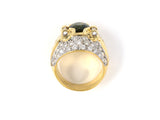 900438 - Gold Sapphire Diamond Cluster Oval Ring