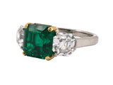 900445 - Cerro Platinum Gold AGL Emerald GIA Asscher Cut Diamond Ring