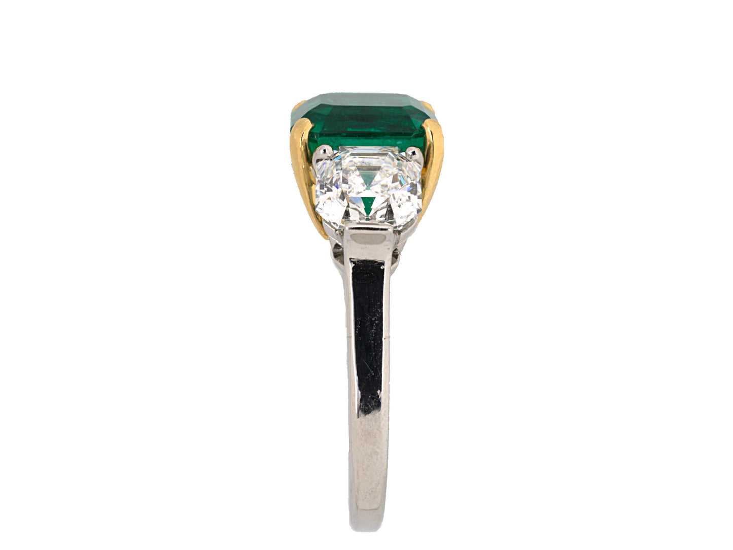 900445 - Cerro Platinum Gold AGL Emerald GIA Asscher Cut Diamond Ring