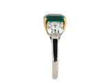 900445 - Cerro Platinum Gold AGL Emerald GIA Asscher Cut Diamond Ring