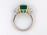 900445 - Cerro Platinum Gold AGL Emerald GIA Asscher Cut Diamond Ring
