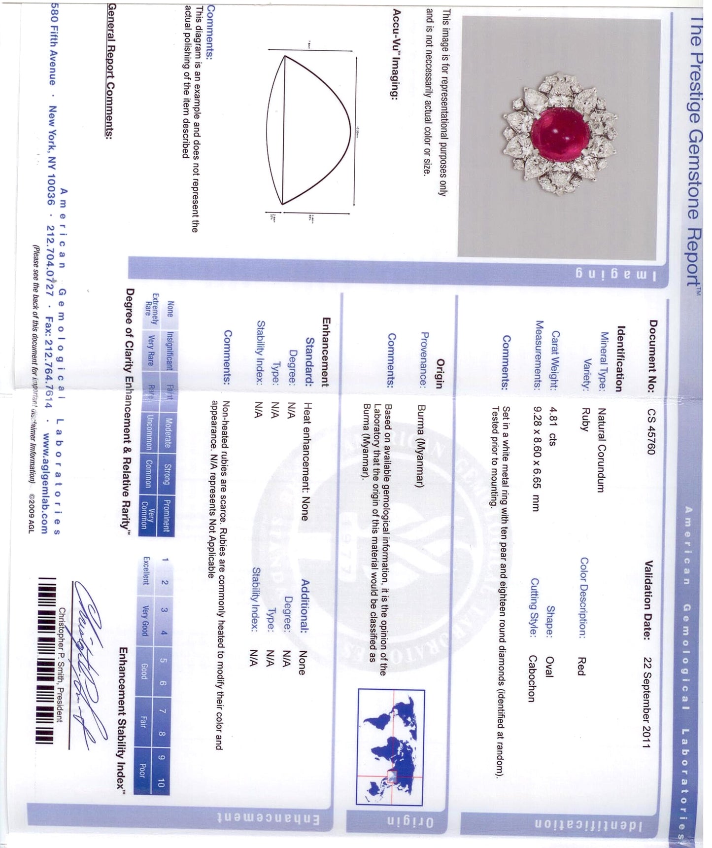 900459 - Platinum AGL Burma Ruby Diamond Cluster Ring