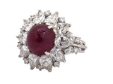 900459 - Platinum AGL Burma Ruby Diamond Cluster Ring