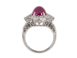 900459 - Platinum AGL Burma Ruby Diamond Cluster Ring