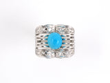 900560 - Platinum Diamond Turquoise Cocktail Ring