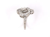 900570 - Circa 1950 Platinum Diamond Cluster Ribbon Swirl Cocktail Ring