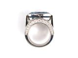 900622 - Circa 2005 De Vroomen Platinum Aqua Diamond Ring