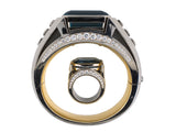 900622 - Circa 2005 De Vroomen Platinum Aqua Diamond Ring