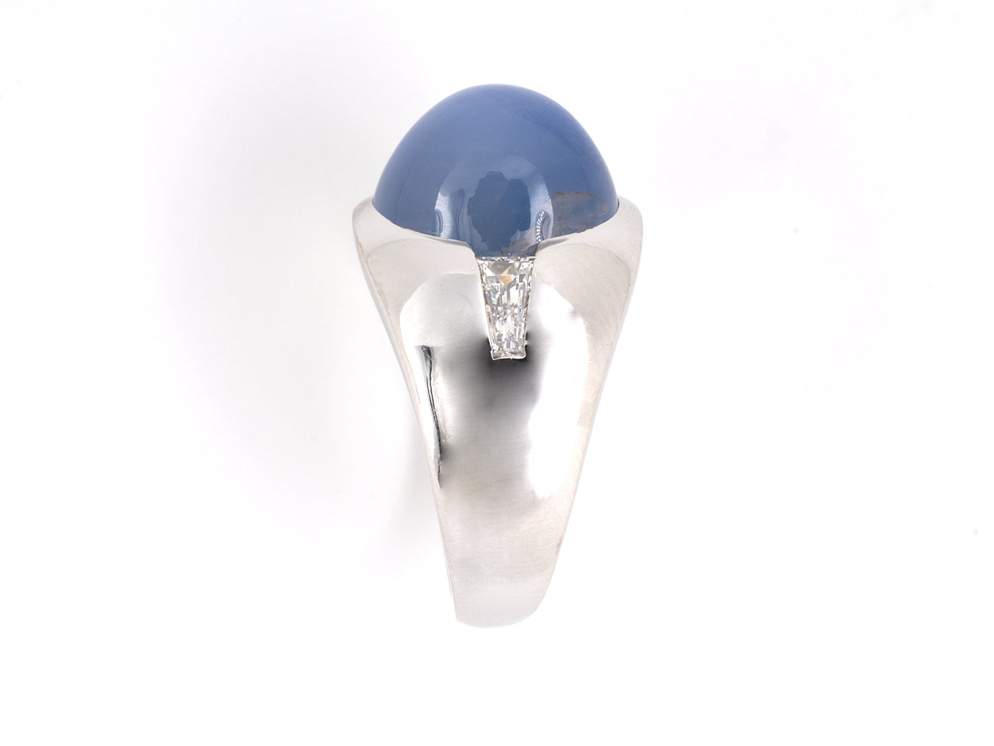 900743 - Circa 1950s Gold Star Sapphire Diamond Gents Gypsy Ring