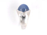 900743 - Gold Star Sapphire Diamond Gents Gypsy Ring
