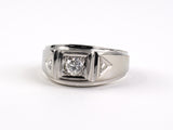 900745 - SOLD - Art Deco Gold Diamond Gents Ring