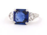 900778 - Art Deco Marcus Platinum AGL Burma Sapphire Diamond Engagement Ring