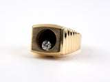 900842 - Gold Diamond Onyx Gents Ring