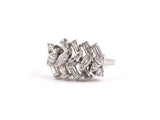 900867 - Circa 1950 Platinum Diamond Zig Zag Wedding Ring