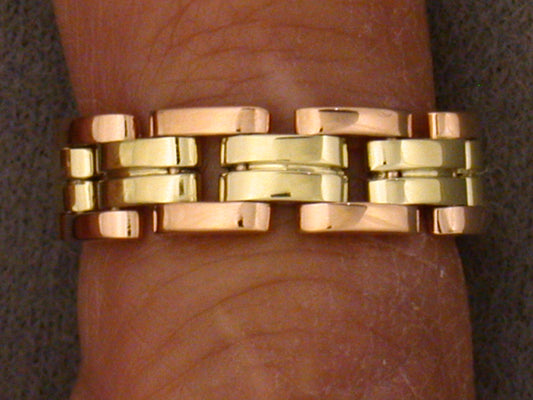900897 - SOLD - Retro Gold Flexible Tank Style Link Flexible Eternity Ring