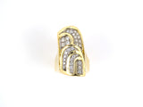 900953 - Circa 1980 Gold Diamond Swirl Gallery Dinner Ring