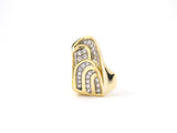 900953 - Circa 1980 Gold Diamond Swirl Gallery Dinner Ring