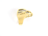 900953 - Circa 1980 Gold Diamond Swirl Gallery Dinner Ring