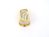 900953 - Circa 1980 Gold Diamond Swirl Gallery Dinner Ring