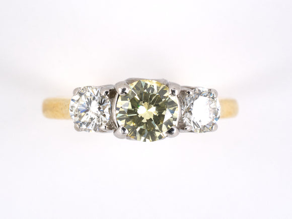 900986 - Gold GIA Diamond 3-stone Engagement Ring