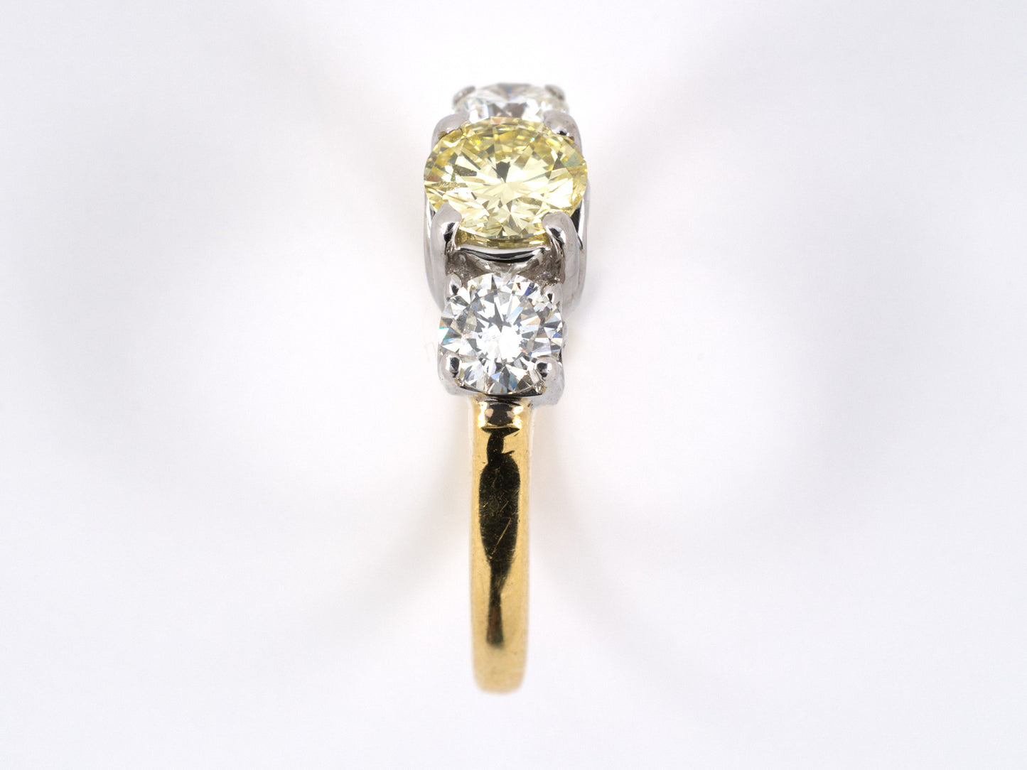 900986 - Gold GIA Diamond 3-stone Engagement Ring