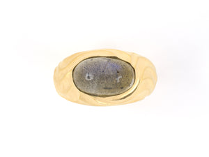 900992 - Circa 1989 Boregaard Gold Labradorite Swirl Ring