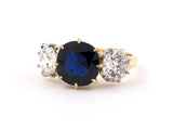 901031 - Platinum Gold AGL Sapphire Diamond 3-Stone Ring