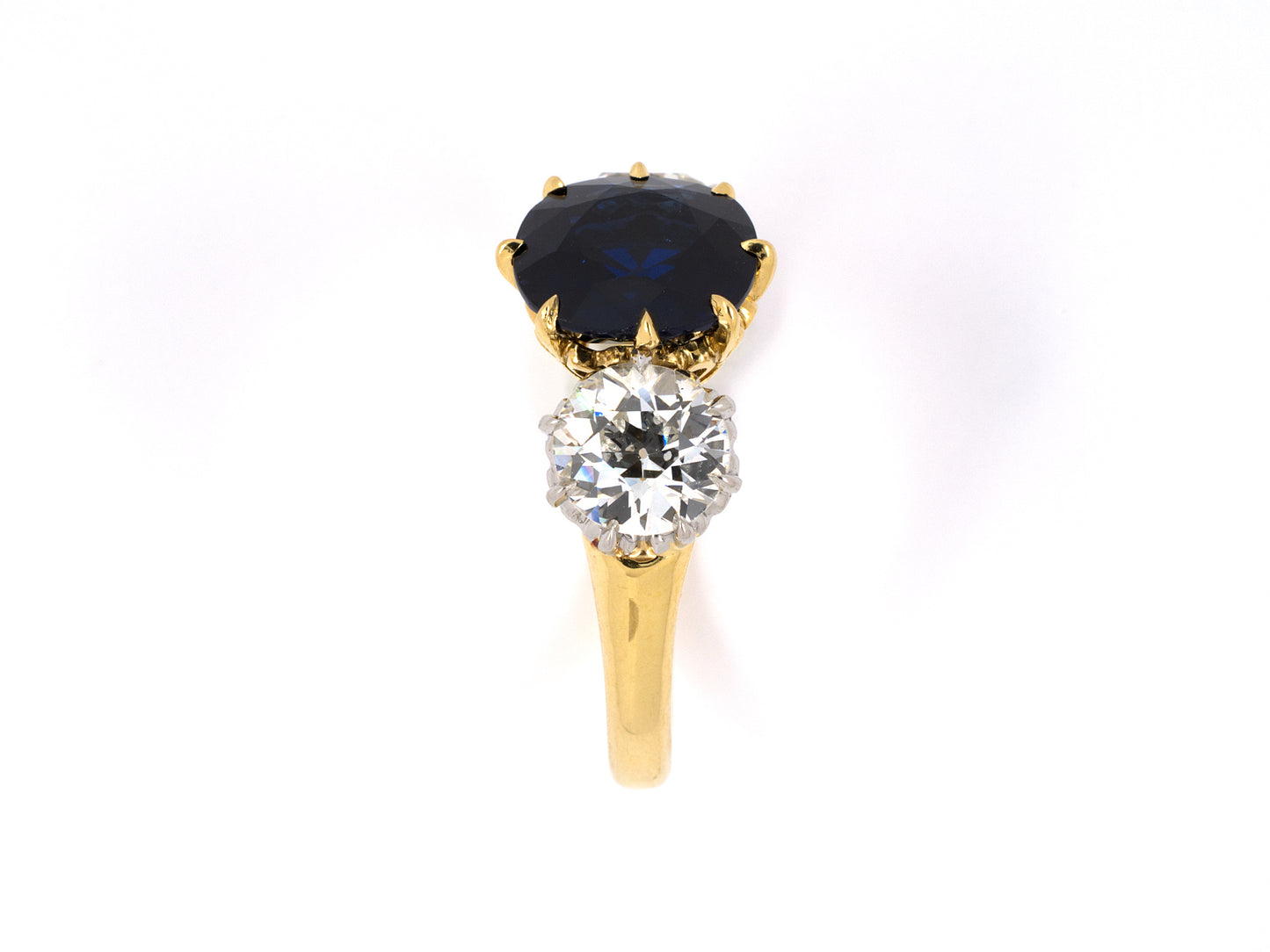 901031 - Platinum Gold AGL Sapphire Diamond 3-Stone Ring