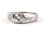 901046 - Circa 1950 Gold Diamond Florentine Gents Pinky Ring