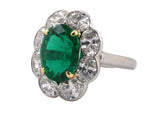 901054 - Platinum Gold AGL Emerald Diamond Cluster Ring