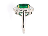 901054 - Platinum Gold AGL Emerald Diamond Cluster Ring