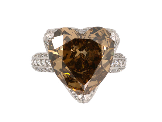 901072 - SOLD - Platinum GIA Fancy Heart Shape Diamond Ring