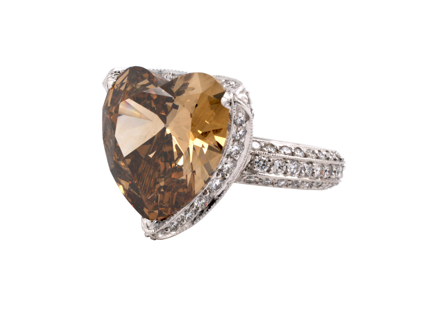 901072 - SOLD - Platinum GIA Fancy Heart Shape Diamond Ring